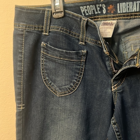Peoples liberation blue jeans low rise flared size 30 y2k retro denim - Picture 3 of 13